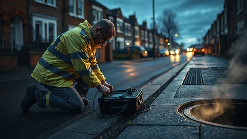 No-dig underground leak detection equipment in New Malden